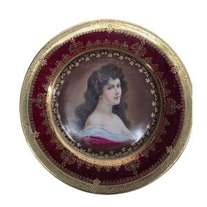 Antique Royal Vienna Female Portrait Plate Amorosa‎ 9 1/2" Hand-Painted